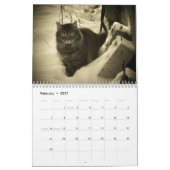 DJ's kat stijl in zwart-wit Kalender (Feb 2027)
