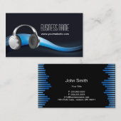 DJ's koelen muziekgolven en hoofdtelefoon Visitekaartje (Voorkant / Achterkant)