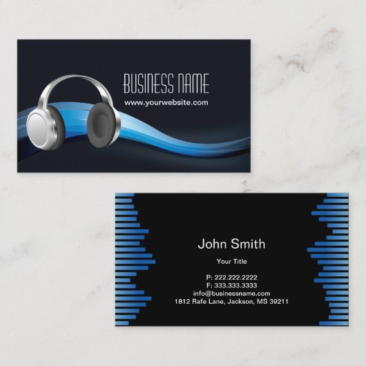 DJ's koelen muziekgolven en hoofdtelefoon Visitekaartje (Voorkant / Achterkant)