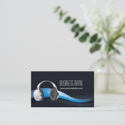 DJ's koelen muziekgolven en hoofdtelefoon Visitekaartje (Staand voorkant)