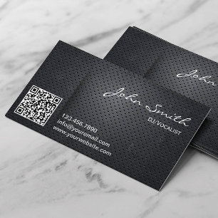 DJs Music Deejay Black Metal QR Code Visitekaartje