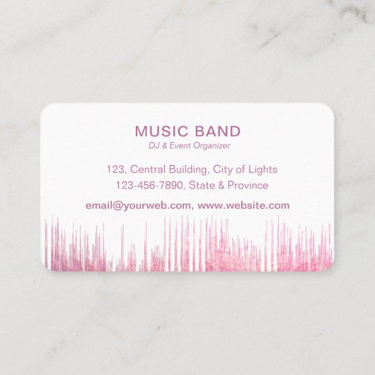 DJ's Music Instruments Event Organizer Roos Gold Visitekaartje (Achterkant)