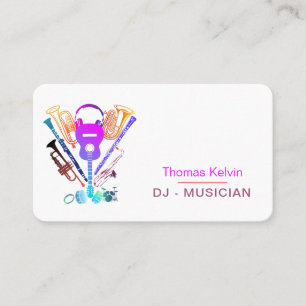 DJ's Muziek Instrumenten Event Organizer Rainbow Visitekaartje