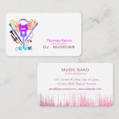 DJ's Muziek Instrumenten Event Organizer Rainbow Visitekaartje (Voorkant / Achterkant)