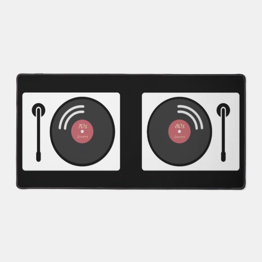 DJ's Platenspeler & Vinyl Record Desk Mat (Voorkant)