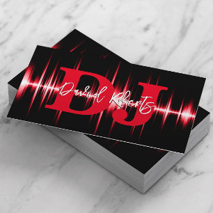 DJs Professional Sound Wave Bold Red Visitekaartje