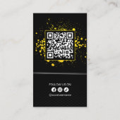 DJs Signer Muziekmaker Black Yellow Splash Visitekaartje (Achterkant)