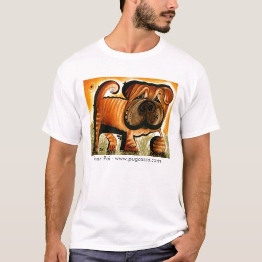 dk_2008May25e, Shar Pei - www.pugcasso.com T-shirt (Voorkant)