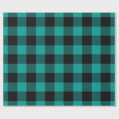 DK Blauwgroen Zwart Enorme Buffalo Plaid Lumberjac Cadeaupapier (Vlak)