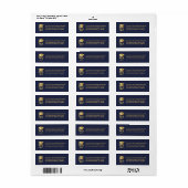 Dk Blue | Gold Class of 2026 Graduation Cap Label (Full Sheet)