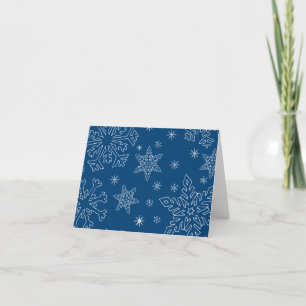 Dk Blue Kerstmis BG Snowflake Boarder Clipart Than Bedankkaart