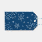 Dk Blue Kerstmis BG Snowflake Boarder Clipart Than Cadeaulabel (Voorkant (Horizontaal))