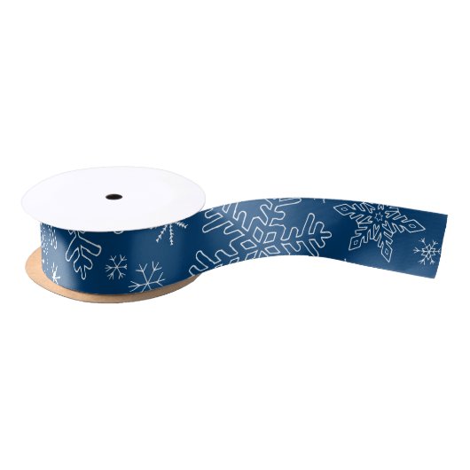 Dk Blue Kerstmis BG Snowflake Boarder Clipart Than Satijnen Lint (Spoel)