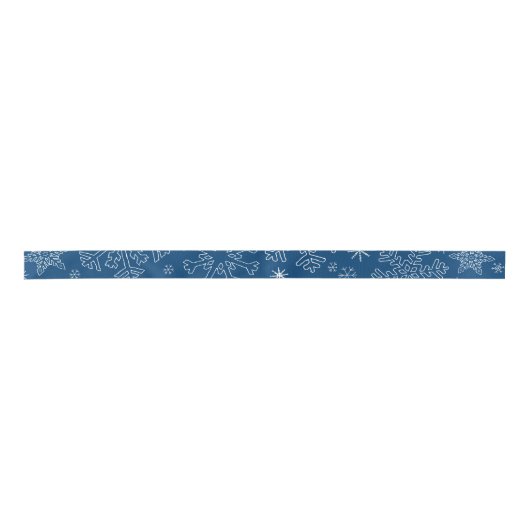 Dk Blue Kerstmis BG Snowflake Boarder Clipart Than Satijnen Lint (Voorkant)