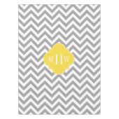 Dk Gray Lg Chevron Pineapple Quatrefoil 3 Monogram Tafelkleed (Voorkant)