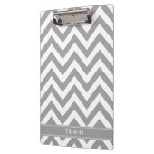 Dk Gray White LG Chevron Dk Gray Name Monogram Klembord (Links)
