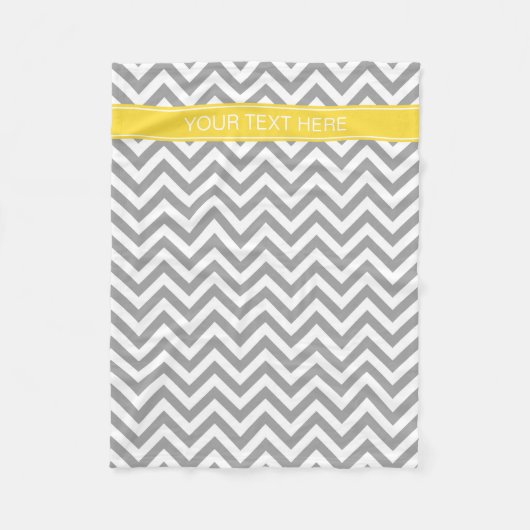 Dk Gray White LG Chevron Pineapple Naam Monogram Fleece Deken (Voorkant)