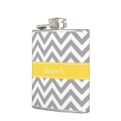 Dk Gray White LG Chevron Pineapple Naam Monogram Heupfles (Links)