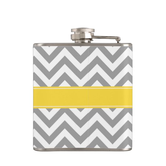 Dk Gray White LG Chevron Pineapple Naam Monogram Heupfles (Achterkant)