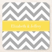 Dk Gray White LG Chevron Pineapple Naam Monogram Kartonnen Onderzetters (Voorkant)