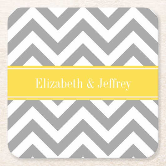 Dk Gray White LG Chevron Pineapple Naam Monogram Kartonnen Onderzetters (Voorkant)