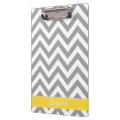 Dk Gray White LG Chevron Pineapple Naam Monogram Klembord (Links)