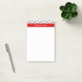 Dk Gray White LG Chevron Red Name Monogram Post-it® Notes (Kantoor)