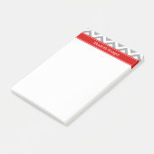 Dk Gray White LG Chevron Red Name Monogram Post-it® Notes (Schuin)