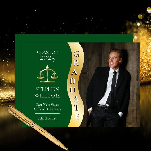 Dk Green | Gold Afstuderen Wave Law Justice Afstud Aankondiging