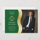 Dk Green | Gold Afstuderen Wave Law Justice Afstud Aankondiging (Voorkant)