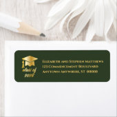 Dk Green | Gold Class of 2026 Graduation Cap Label (Insitu)