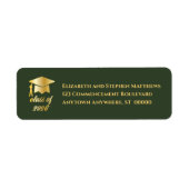 Dk Green | Gold Class of 2026 Graduation Cap Label (Voorkant)