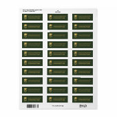 Dk Green | Gold Class of 2026 Graduation Cap Label (Full Sheet)