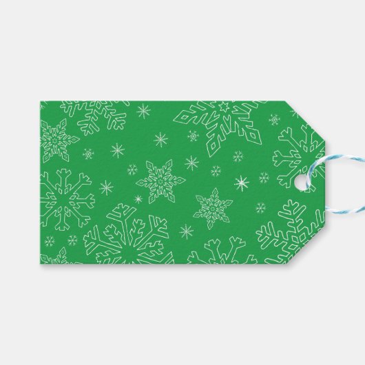 Dk Green Kerstmis BG Snowflake Boarder Clipart Th Cadeaulabel (Voorkant (Horizontaal))