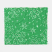 Dk Green Kerstmis BG Snowflake Boarder Clipart Th Fleece Deken (Voorkant (Horizontaal))