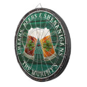 Dk Green Rustic Wood Cheers Beers Shenanigans Dartbord (Voorkant Rechts)