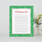 Dk Green Snowflake Kerstmis BG Santa Wish List (Staand voorkant)