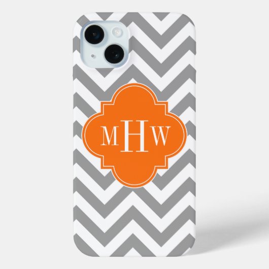 Dk Grijs Lg Chevron Pompoen Quatrefoil 3 Monogram Case-Mate iPhone Case (Achterkant)