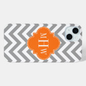 Dk Grijs Lg Chevron Pompoen Quatrefoil 3 Monogram Case-Mate iPhone Case (Achterkant (horizontaal))