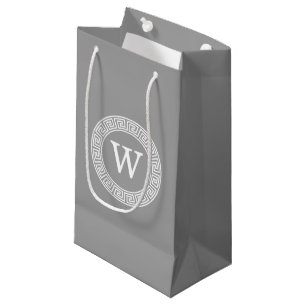 DK Grijs Wat Grieks Sleutel RND Lijst Initiaal Mon Klein Cadeauzakje