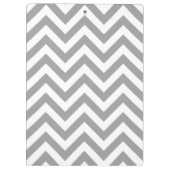Dk Grijs Wit LG Chevron Ananas Naam Monogram Klembord (Achterkant)