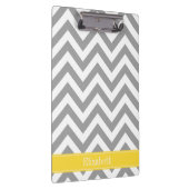 Dk Grijs Wit LG Chevron Ananas Naam Monogram Klembord (Rechts)