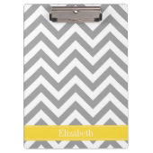 Dk Grijs Wit LG Chevron Ananas Naam Monogram Klembord (Voorkant)