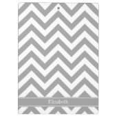 Dk Grijs Wit LG Chevron Dk Grijs Naam Monogram Klembord (Achterkant)