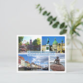 DK Kopenhagen - Tivoli Garden - Amalienborg County Briefkaart (Staand voorkant)