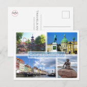 DK Kopenhagen - Tivoli Garden - Amalienborg County Briefkaart (Voorkant / Achterkant)