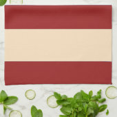 Dk Rood + Crème brede strepen Theedoek (Gevouwen)