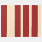 Dk rood + roomkleurige brede strepen fleece deken (Voorkant (Horizontaal))