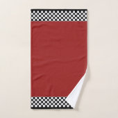 Dk Rood + Zwarte Witte Ruiten Bad Handdoek (Handdoek)