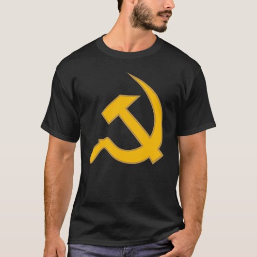 Dk Yellow & Tan Classic Hammer & Sickle T-shirt (Voorkant)